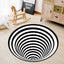 3D Carpet Bottomless Hole Optical Illusion Area Rug, Checkered Vortex Optical Illusions Rug