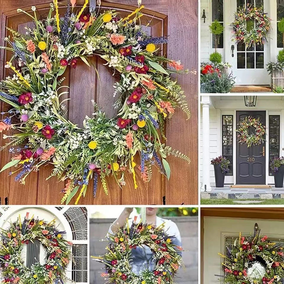 Beautiful Artificial Flower Wreath Door Decoration