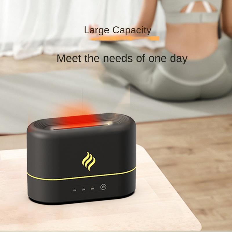 New Simulation Flame Ultrasonic Aroma Diffuser Seven-Color Gradient Creative Household Ultrasonic Aroma Diffuser Flame Humidifier