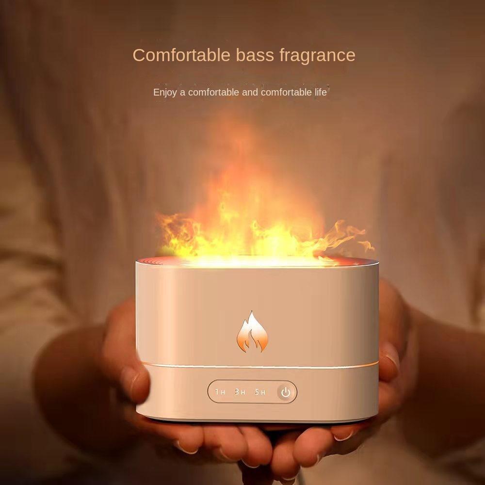 New Simulation Flame Ultrasonic Aroma Diffuser Seven-Color Gradient Creative Household Ultrasonic Aroma Diffuser Flame Humidifier